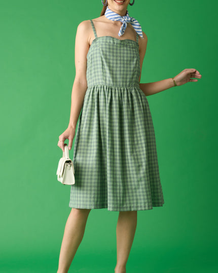 Green And Grey Slip Dress