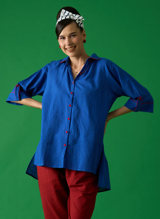 Blue Peter Pan Collar Shirt