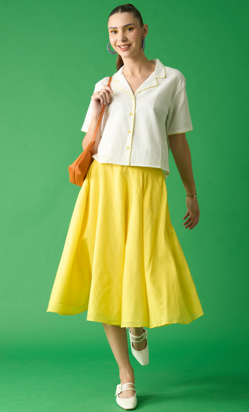 Lemon Yellow Midi Skirt