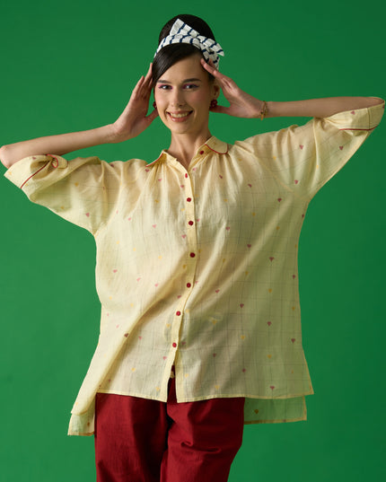 Pastel Yellow Peter Pan Collar Shirt