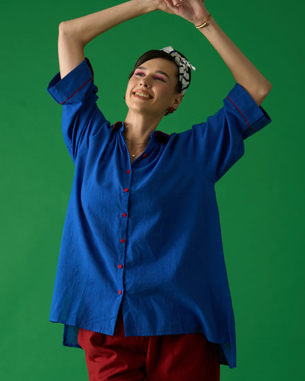 Blue Peter Pan Collar Shirt