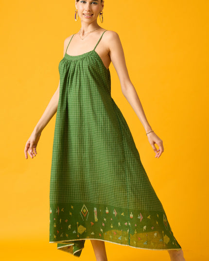 Green Jamdani Choga Dress