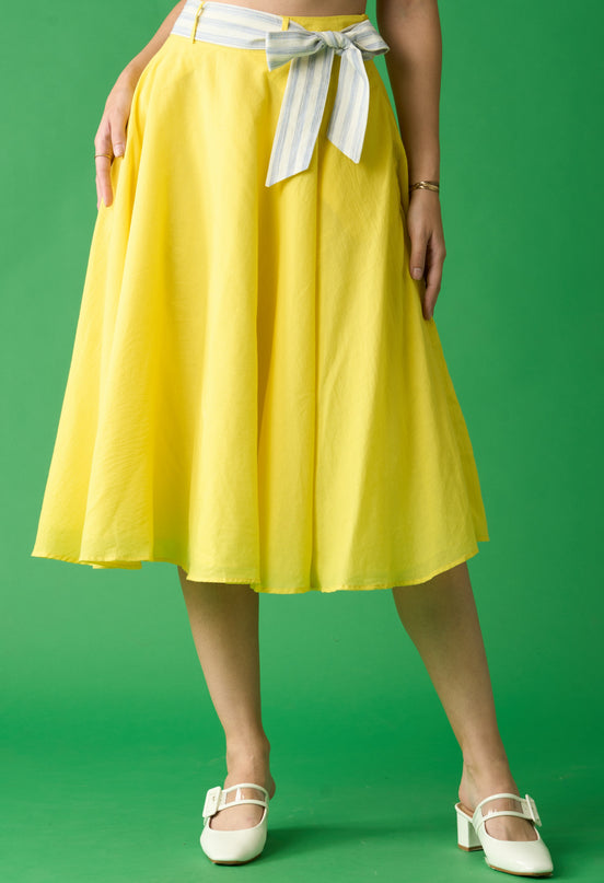 Lemon Yellow Midi Skirt