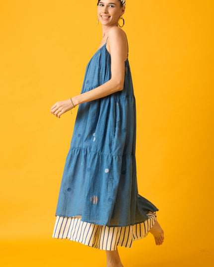 Blue Polka Tier Dress