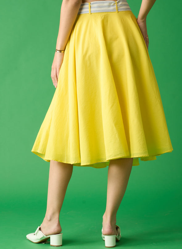 Lemon Yellow Midi Skirt