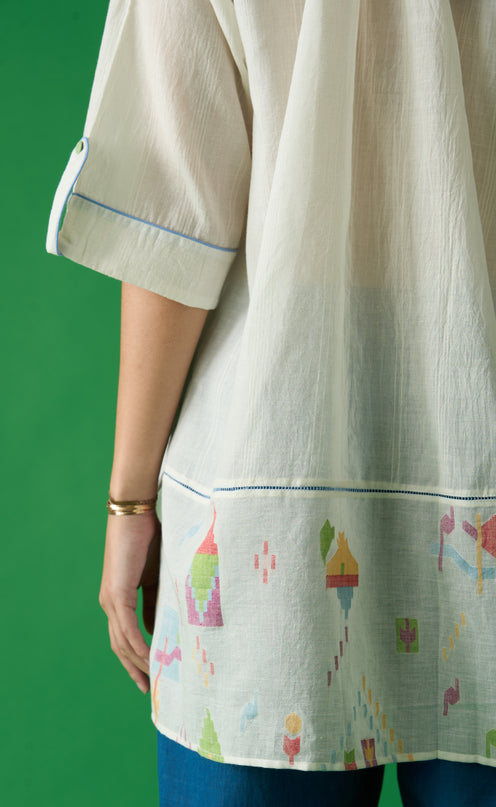 Off White Peter Pan Collar Shirt