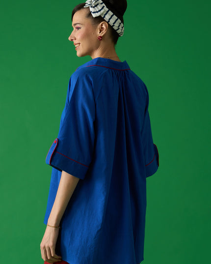 Blue Peter Pan Collar Shirt