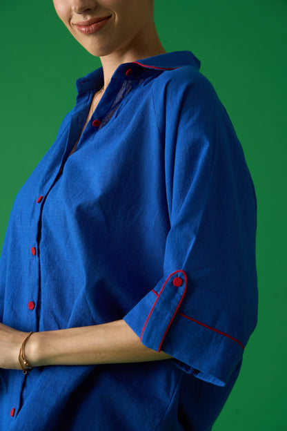 Blue Peter Pan Collar Shirt