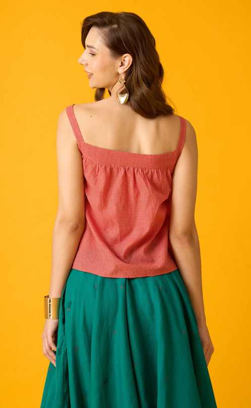 Green Midi Jamdani Skirt